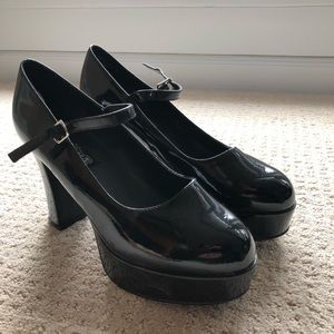 Black platform heels